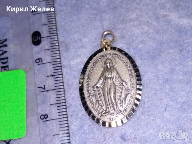 СТАРА ПОСРЕБРЕНА ДВУСТРАННА НЕМСКА РЯДКА КАТОЛИЧЕСКА ИКОНКА РЕЛИГИОЗЕН МЕДАЛЬОН 31198, снимка 5 - Антикварни и старинни предмети - 39856823