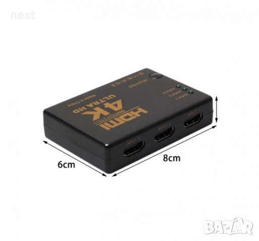 4K HDMI switch /  суич висококачествен 3 входа 1 изход  + Гаранция, снимка 4 - Други - 33212206