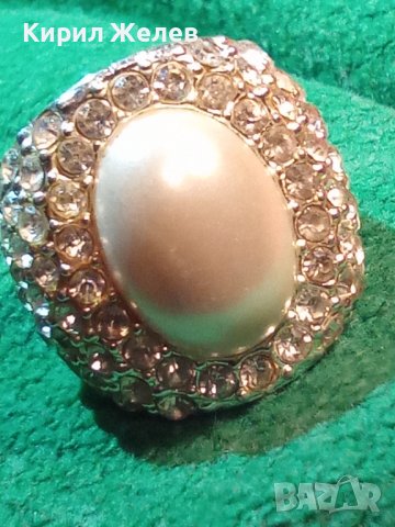 ПРЕКРАСЕН ПОСРЕБРЕН МОДЕН КРИСТАЛЕН ПЕРЛЕН ТИП АРТ ПРЪСТЕН ВИНТИДЖ МАСИВЕН 21438, снимка 18 - Пръстени - 37515850