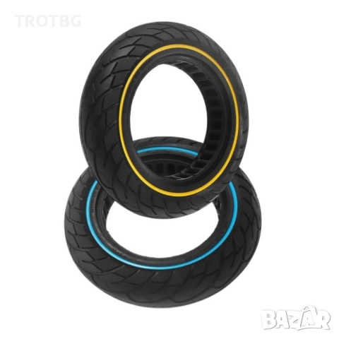 Плътна гума 60/70-6.5 (10x2.5) инча Honeycomb с жълт ринг за Ninebot Max G30, Xiaomi Mi4 и Zero 10, снимка 4 - Други спортове - 52624275