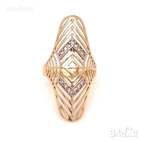 Златен дамски пръстен 2,90гр. размер:56 14кр. проба:585 модел:35622-1