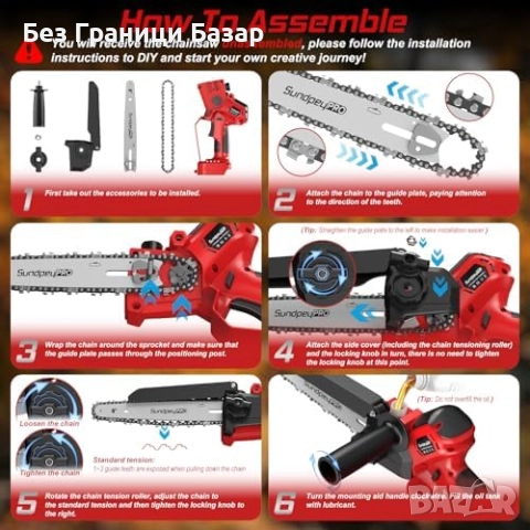 Нов Безчетков електрически трион 1180W с двойна верига и аксесоари, снимка 5 - Други инструменти - 51678210