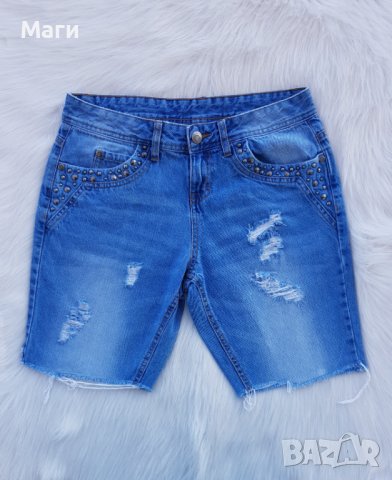Къси дънкови панталони размер М-Л, снимка 1 - Къси панталони и бермуди - 37609554