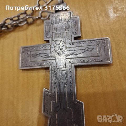 Владишки античен руски сребърен  кръст от времето на император Николай II проба 84, снимка 9 - Антикварни и старинни предмети - 43442308