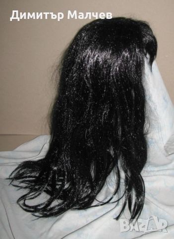 Перука от изкуствена коса 70 см черна права, отлична, снимка 3 - Други - 52020441