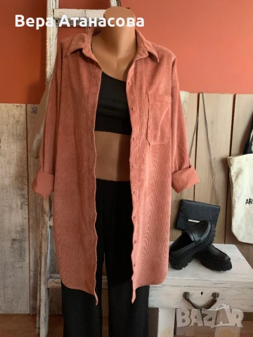 🍑💄🍑 Удължена връхна риза в цвят камел🤎 с/м🍍