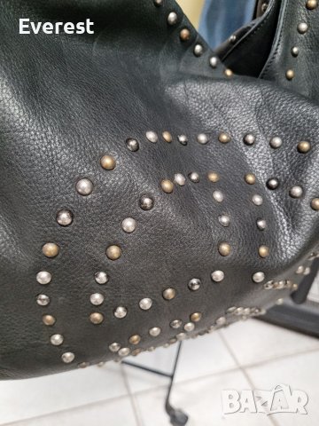 ABRO естествена кожа черна чанта,тип торба( от 195€ до 400€  в интернет сайтове), снимка 6 - Чанти - 38985745