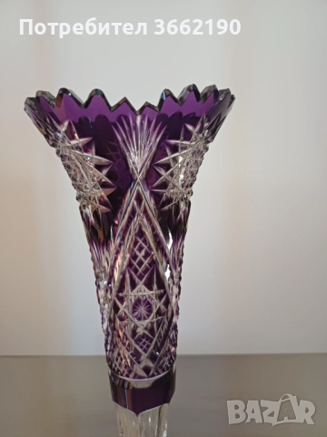 Кристална ваза Бохемия, снимка 2 - Вази - 52765916