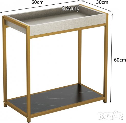Мултифункционално шкафче / нощно шкафче / помощна масичка FJGS-ST03GR, снимка 3 - Шкафове - 39824703
