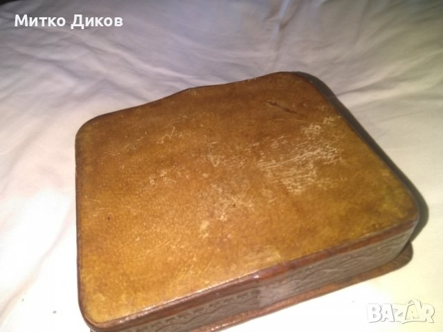 Кутия Рилски манастир хенд мейд от соца естествена кожа 170х150х40мм, снимка 8 - Декорация за дома - 37069801