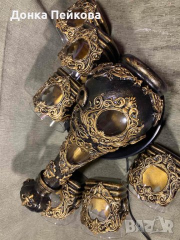 Сервиз за уиски от 7 части - ръчна изработка, снимка 4 - Декорация за дома - 39786294