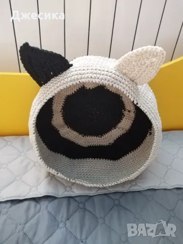 Плетено котешко легло на една кука, снимка 6 - За котки - 48687132