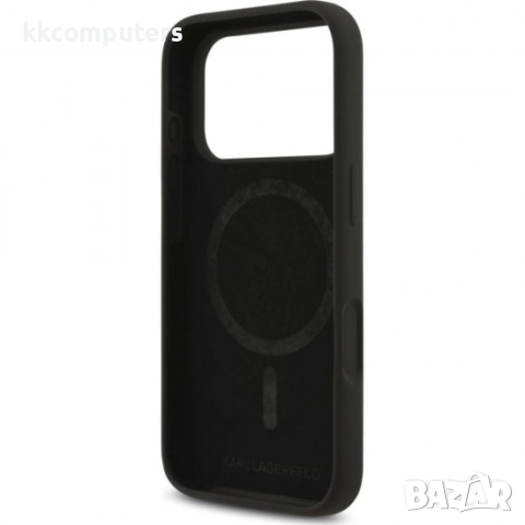 Оригинален кейс Karl Lagerfeld Silicone Double Heads And Circle MagSafe, За iPhone 17 Pro (6.3), Чер, снимка 5 - Калъфи, кейсове - 51825595