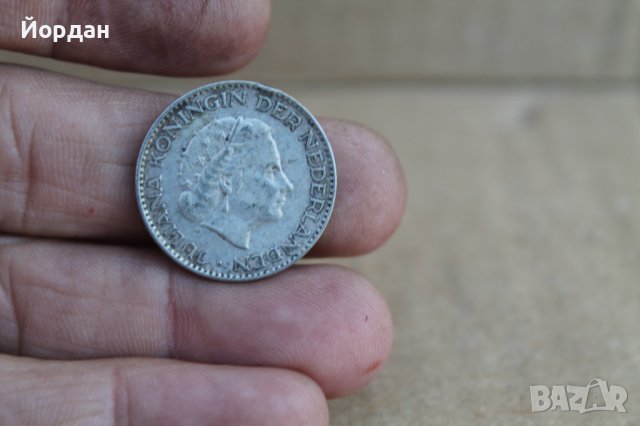 Монета 1 Гулден Холандия 1956г, снимка 5 - Нумизматика и бонистика - 37381486
