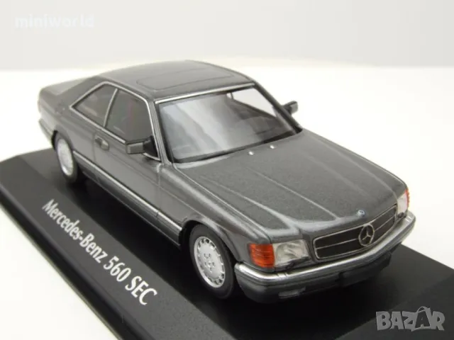 Mercedes-Benz 560 SEC W126 1986 - мащаб 1:43 на Maxichamps моделът е нов в PVC дисплей-кейс, снимка 7 - Колекции - 50011068