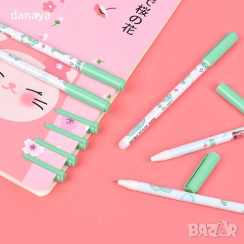 6115 Изтриваем химикал с гума тънкописец с черно мастило, снимка 3 - Ученически пособия, канцеларски материали - 51617176