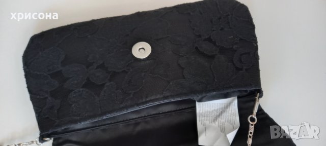 Дамска, елегантна  черна чантичка, тип портмоне , снимка 2 - Чанти - 43451272