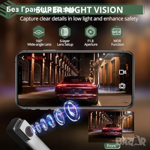 Нова Автомобилна Камера 1080P 160° Широк Ъгъл + 32GB Карта за кола, снимка 2 - Друга електроника - 50034336