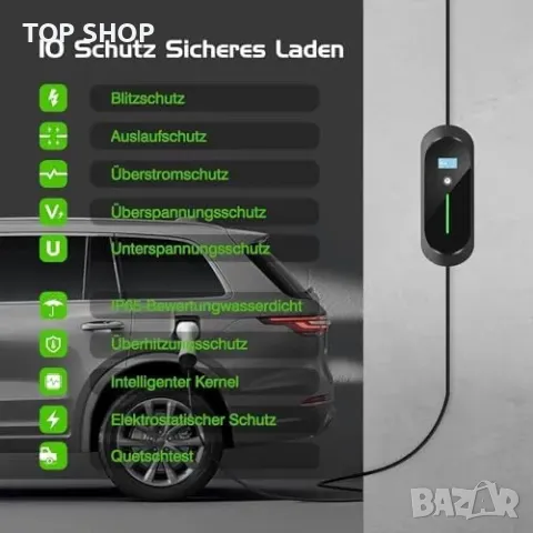 EVCARS Тип 2 Кабел за зареждане 11 kW 16 A EV  за електрически автомобили Хибридни, снимка 5 - Аксесоари и консумативи - 48777060