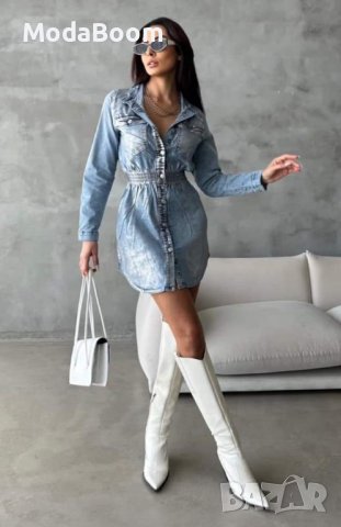 💥🆕Еластична и мека деним дамска рокля🆕💥