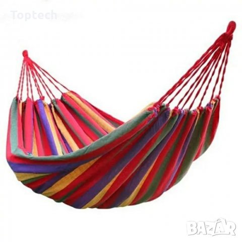 Цветен хамак памучно платно с чанта/Многоцветно райе, снимка 7 - Къмпинг мебели - 33095710