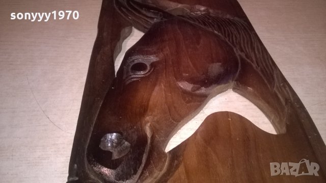 КОН-Пано стенно от тиково дърво - конска глава ръчна изработка, снимка 4 - Колекции - 27396867