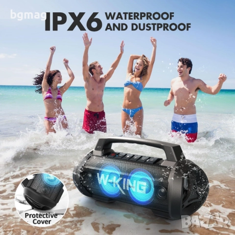 W-King D10 70W, безжична Bluetooth тонколона с безжичен микрофон, снимка 7 - Тонколони - 52069255