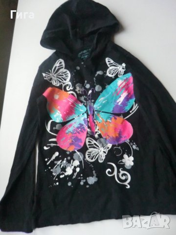 черна блузка с качулка, снимка 1
