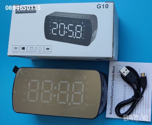  5.0 Bluetooth колонка FM радио термометър часовник аларма блутут слот карта памет SD AUX MP3 плейър, снимка 2 - Bluetooth тонколони - 33674545