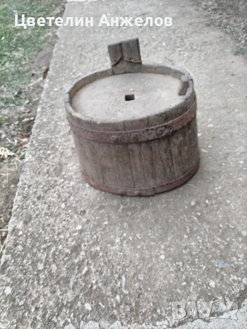 Стар дървен съд за течности , снимка 2 - Колекции - 49046599