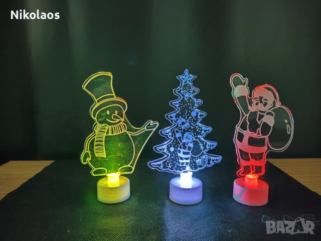 3бр.за 15лв Коледни LED свещи (украса)