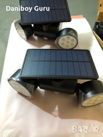 2бр. LED соларна лампа за външна употреба със сензор за движение, соларна IP65 водоустойчива, снимка 8 - Прожектори - 39727972