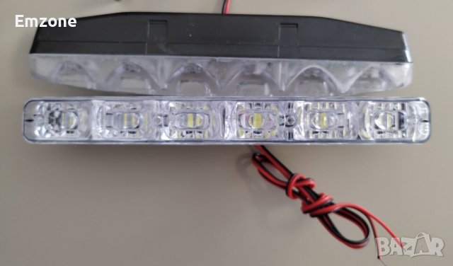 Комплект от 2 бр. Дневни Светлини Халогени Диодни 6 SMD LED DRL 12V Е4 6000К, снимка 2 - Аксесоари и консумативи - 40478499