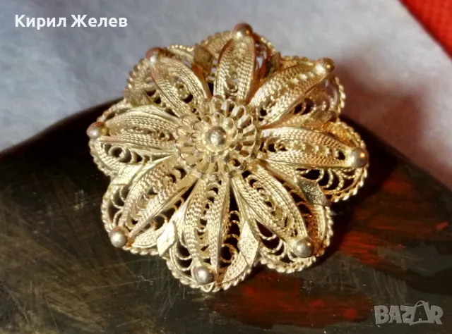 ПРЕКРАСНА СТАРА ФИЛИГРАННА СРЕБЪРНА БРОШКА ЦВЕТЕ СРЕБРО 900 НЕЖНА РЪЧНА МАЙСТОРСКА ИЗРАБОТКА 47964, снимка 13 - Антикварни и старинни предмети - 48476769