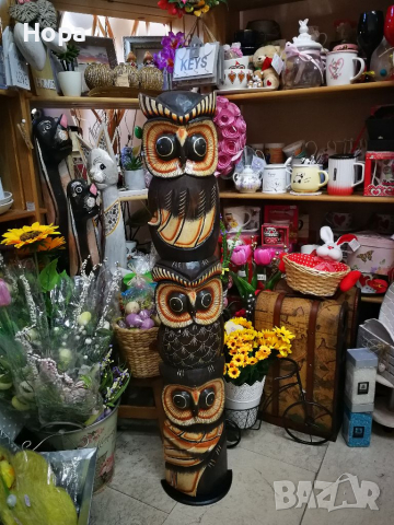 Бухали на пирамида от дърво , снимка 2 - Декорация за дома - 36435996