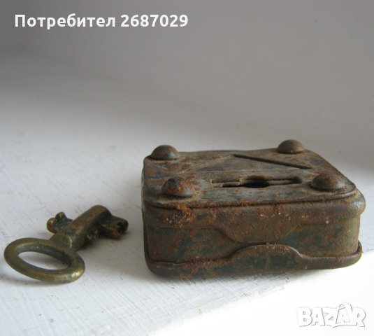  стар катинар с ключ, сгъваем метър, метри, снимка 8 - Други ценни предмети - 28955737