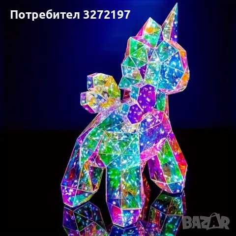 Ръчно изработена USB Великолепна, голяма, светеща скулптура LED Еднрог, снимка 7 - Настолни лампи - 47979237