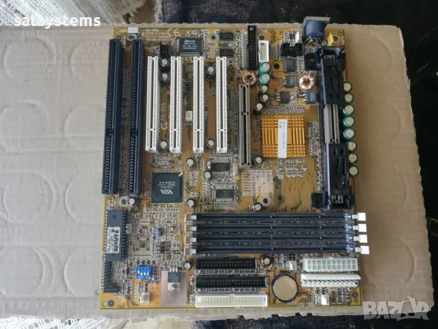 Дънна платка Gigabyte GA-6VA REV 3.0 Slot1 CPU+RAM, снимка 5 - Дънни платки - 47950031