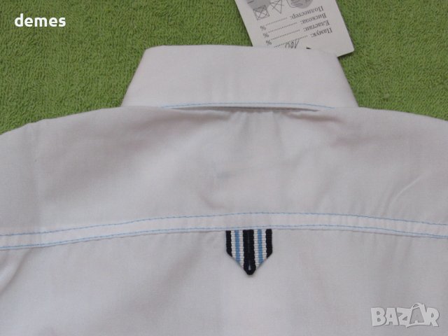 Бяла детска ризка с бродирано джобче размер 86 и 110, нова, снимка 8 - Детски ризи - 11087582