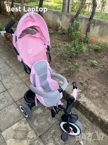 Детско колело триколка със сенник и управление отзад , снимка 3 - Детски велосипеди, триколки и коли - 51391696