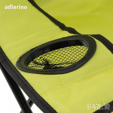 Комплект от 2 броя сгъваеми столове, плаж, къмпинг, градина, рибарски стол, до 110 кг, светло зелено, снимка 4 - Градински мебели, декорация  - 34378810