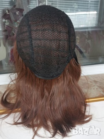 Нова средна дължина кестенява перука с бретон - 45 см. - мод.18, снимка 11 - Аксесоари за коса - 24152051