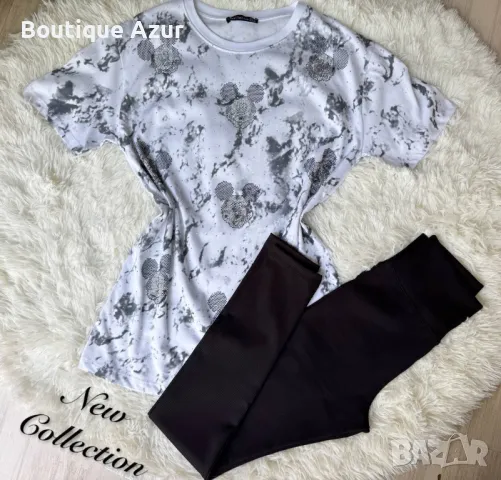 дамски спортен комплект тениска и рипсен клин, снимка 4 - Спортни екипи - 50307478