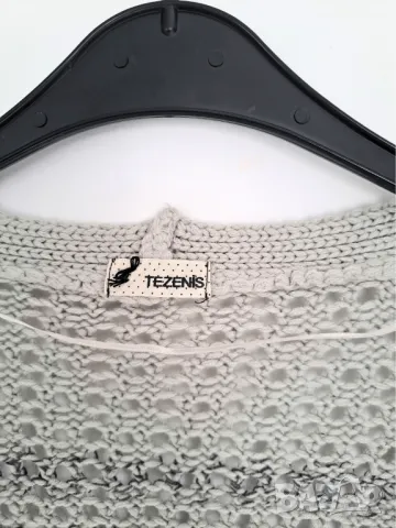 Сива плетена жилетка, снимка 3 - Жилетки - 48669361