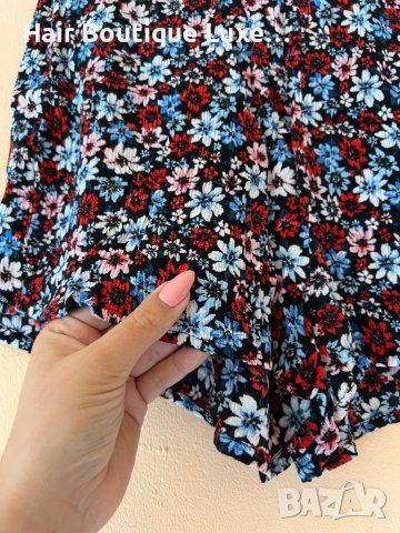 H&M Къси панталонки с флорален принт и ластик в кръста 🌸, снимка 2 - Къси панталони и бермуди - 43974896