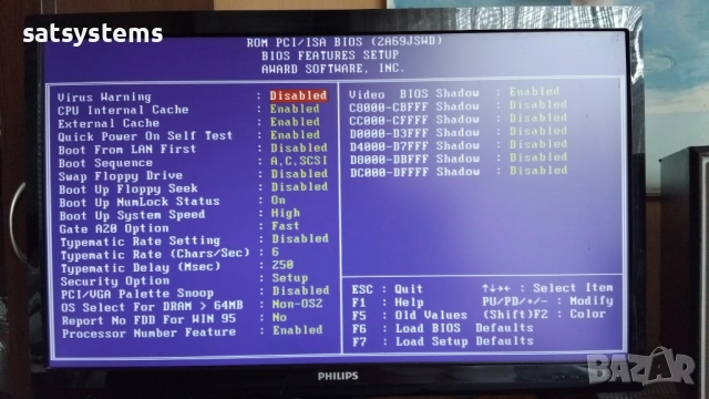 Дънна платка Acorp 6LX/EX68 v1.2 Slot 1 CPU+RAM+VGA, снимка 12 - Дънни платки - 51871080