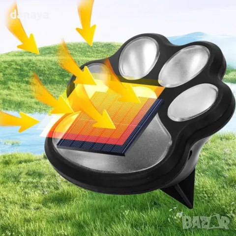 5766 Градинска декоративна соларна лампичка Лапичка, снимка 4 - Градински мебели, декорация  - 50177127