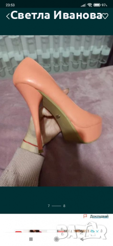 Високи обувки(цвят праскова), снимка 2 - Дамски обувки на ток - 36412882