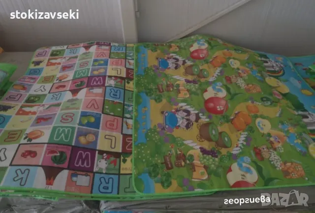 Двулицево детско килимче, Топлоизолиращо. 120х180 см и дебелина 0.5 см "Учи английски", снимка 1