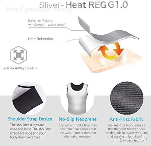 Нов Сауна Потник Отслабване Термо Ефект Мъже Жени Фитнес, снимка 7 - Фитнес уреди - 43514250